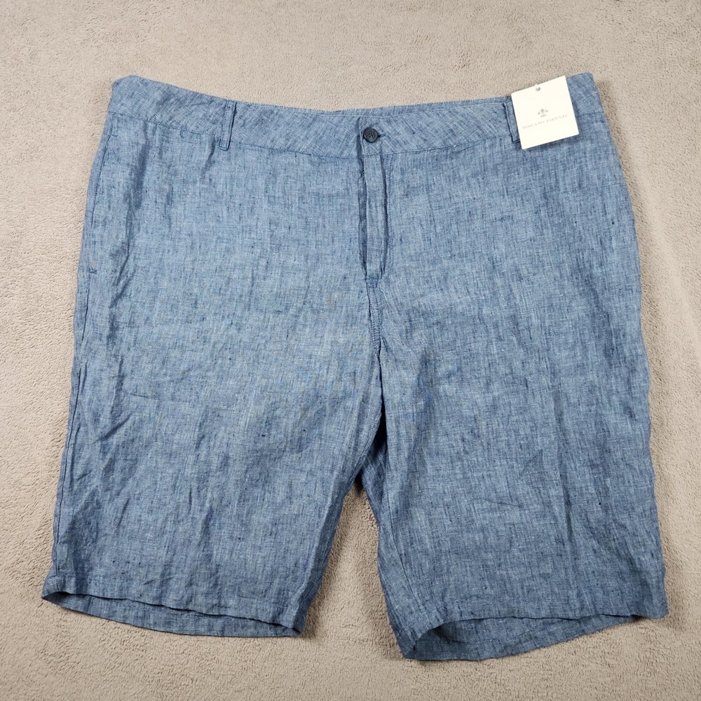 Toscano Linen Shorts Mens size 44 Heathered Blue 11" Inseam